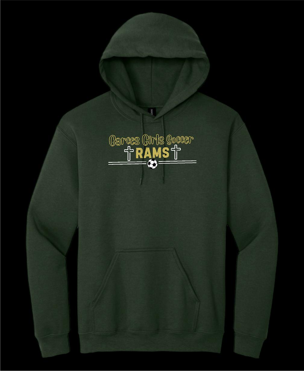 Garces Womens Cotton Hoodie Forest Green 2