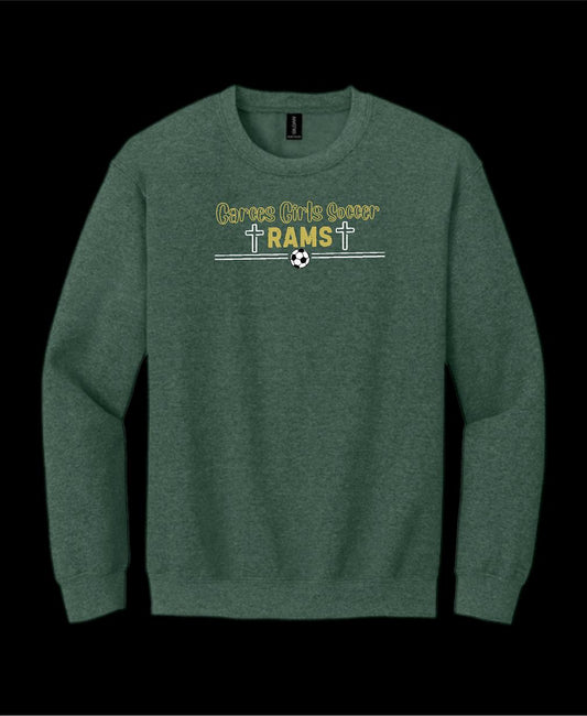 Garces Womens Soccer Crew Neck Sweater Green Heather 2