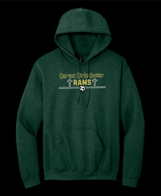 Garces Womens Cotton Hoodie Green Heather 2